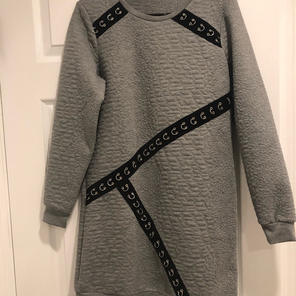 Grey sweater dress